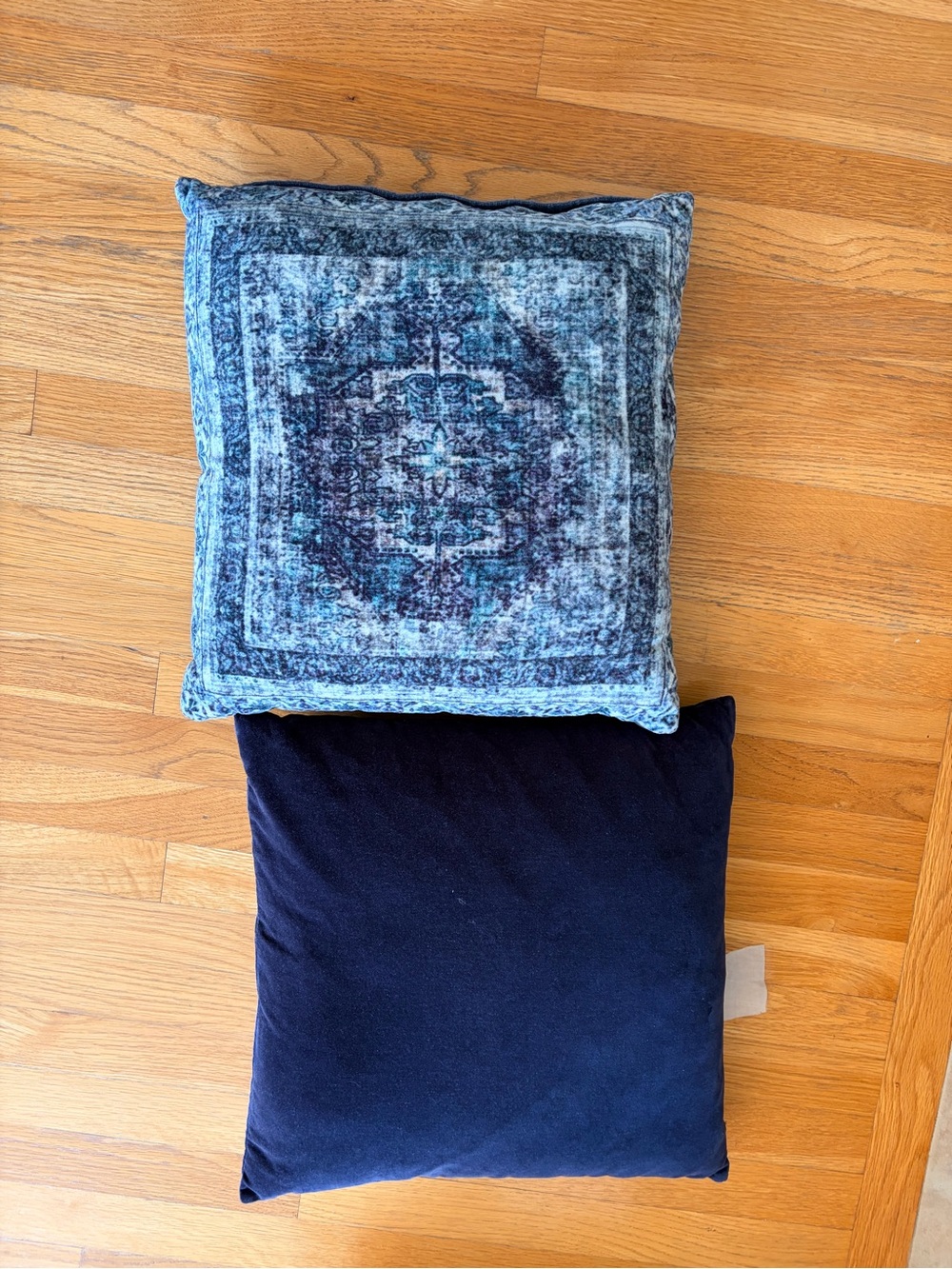 Decorative Blue Patterned Throw Pillow - Brand Unspecified